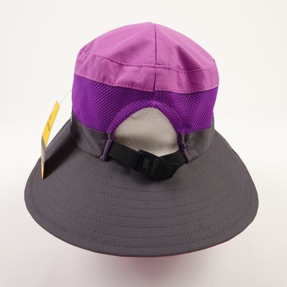 NEW SunShade Womens Vented Ponytail Drawstring Boonie Sun Hat Purple Gray - Picture 4 of 10